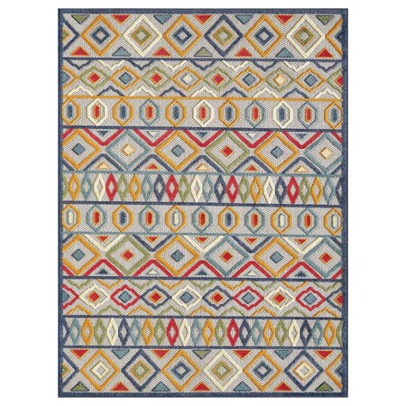 Palacedesigns 8 x 10 ft. Multi Color Aztec Pattern Indoor or Outdoor Area Rug - Ivory PA3671543